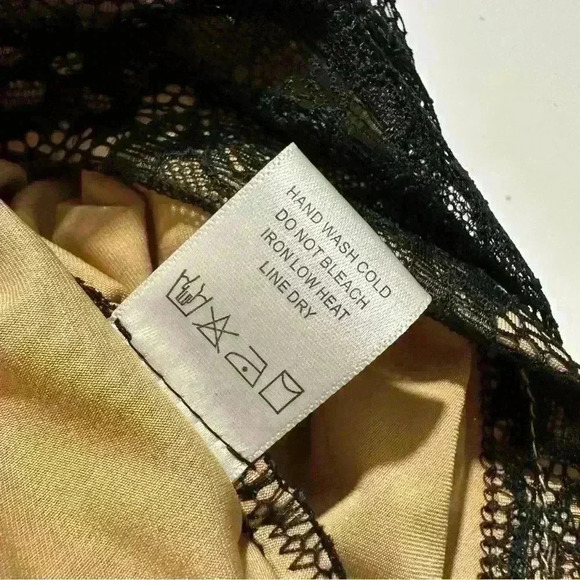 MAJORELLE MARIJA x Revolve Oversized Puff Sleeve Lace Mini Dress Black Nude XS - Picture 11 of 16